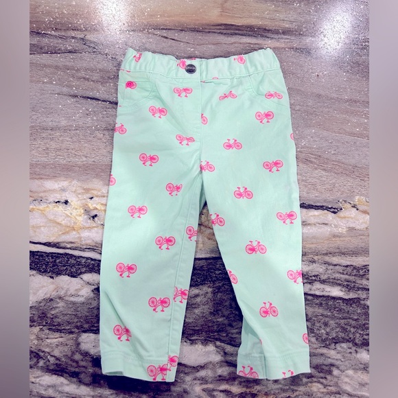 Toddler Carters Bottoms- Mint Color with Bicycle pattern- Size 18MO - Picture 1 of 5